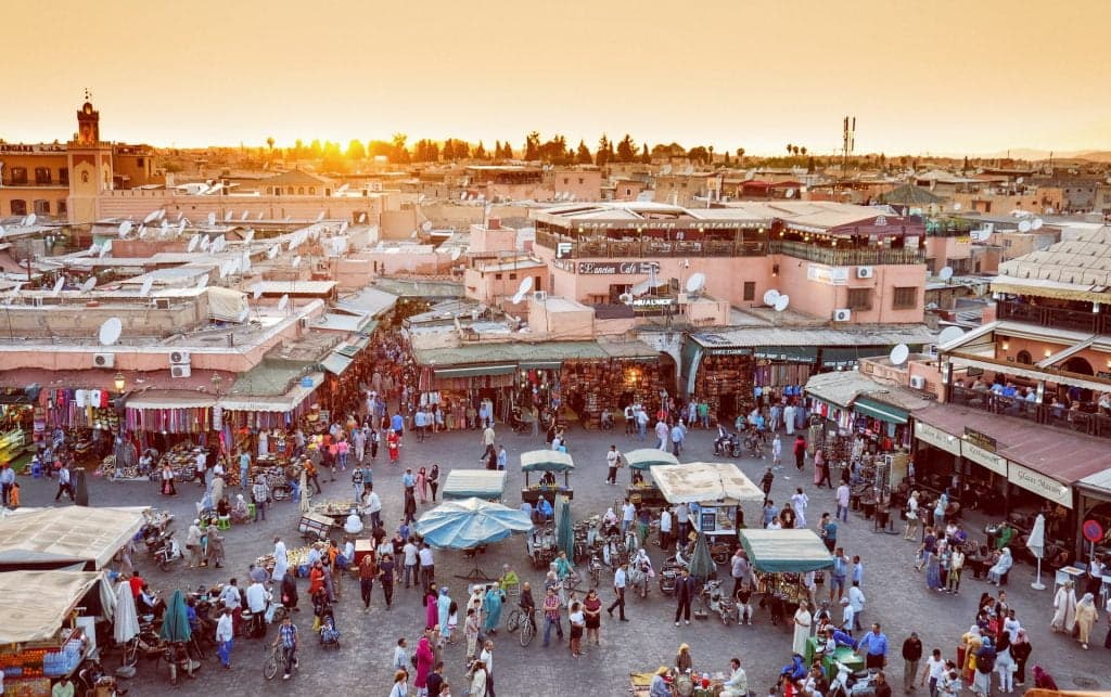 Jemaa el-Fna square in Marrakech by day