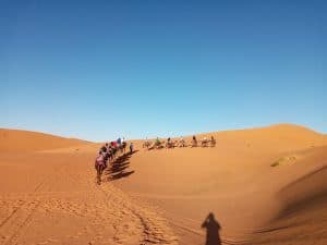 Itinerary for a 3 days trip in Morocco, starting in Fes and ending in Merzouga.