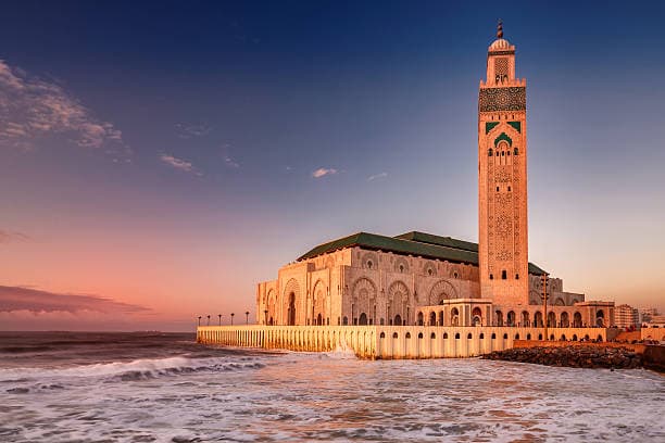 Hassan II mosque on the Casablanca seafront